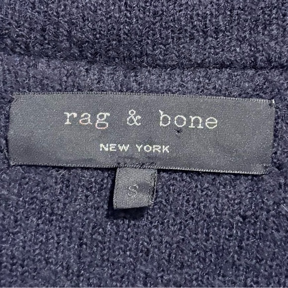 Rag & Bone navy wool blend quiltec button-up sweater jacket shawl collar S - Picture 4 of 6